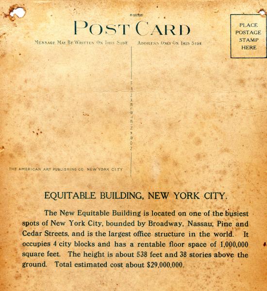 Equitable Building : verso