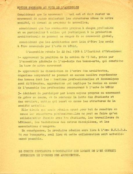 Motion 22 Mai 1968